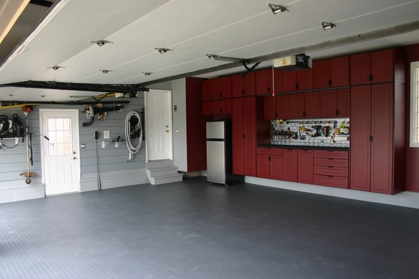 modern garage design wall garage burgundy red color 