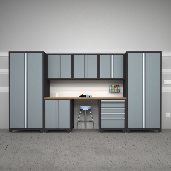 lowes grey storage cabinets garage counter