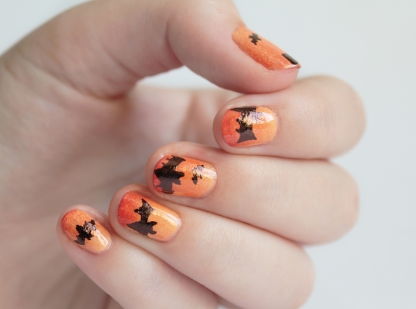 nail-art-halloween-bats-orange-acrylic-halloween-nail 