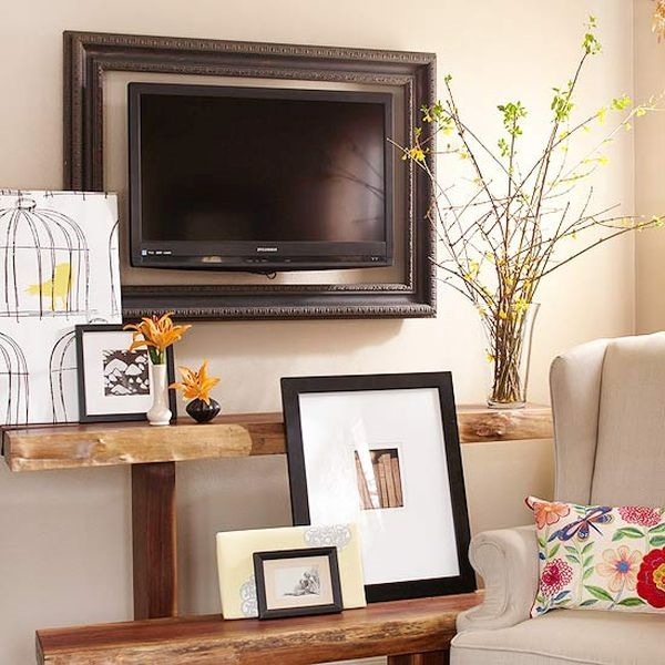  TV  frame ideas  frame your TV  and blend it in the home 