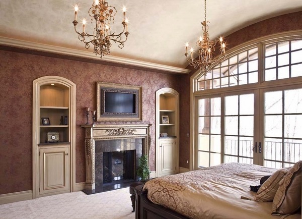 victorian style bedroom-tv-frame-ideas-fireplace