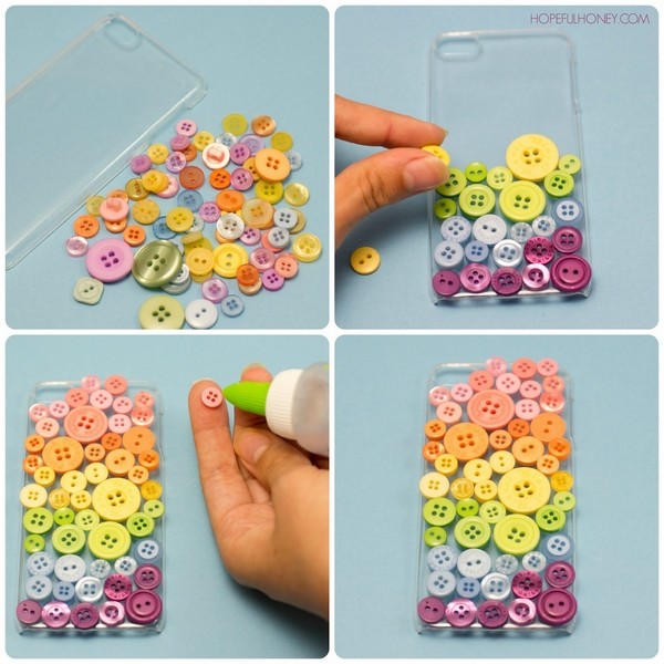 DIY button phone case button craft ideas 