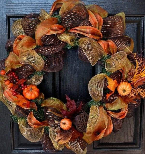 Fall deco mesh wreath ideas - inspiring autumn decor for ...