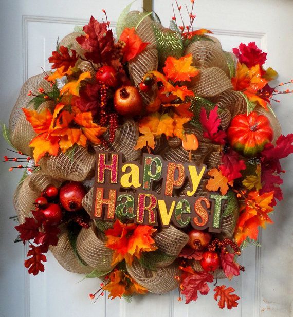 Fall deco mesh wreath ideas – inspiring autumn decor for the house