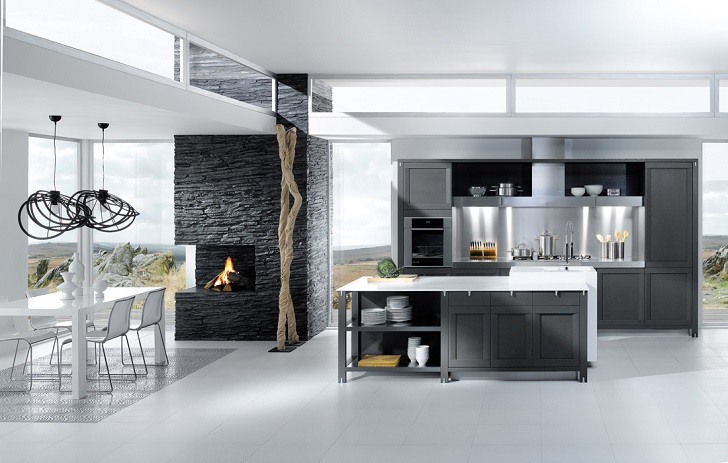 Grey and white kitchen design ideas contemporary kitchen open plan 