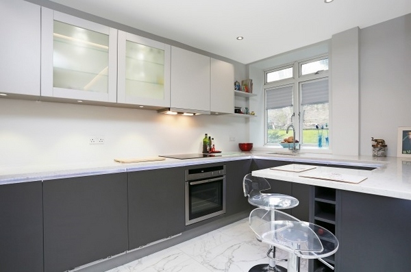Grey and white small kitchen design ideas