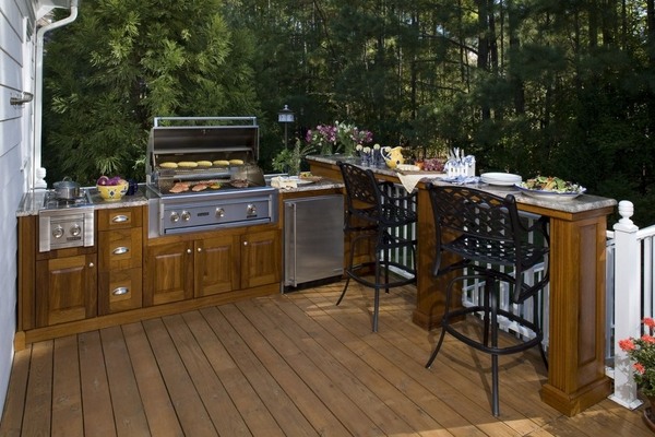  patio deck ideas wood cabinets 