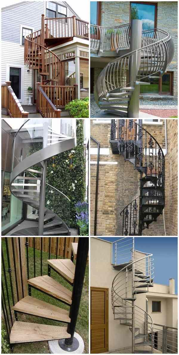 Outdoor spiral staircase designs to complement the house exterior