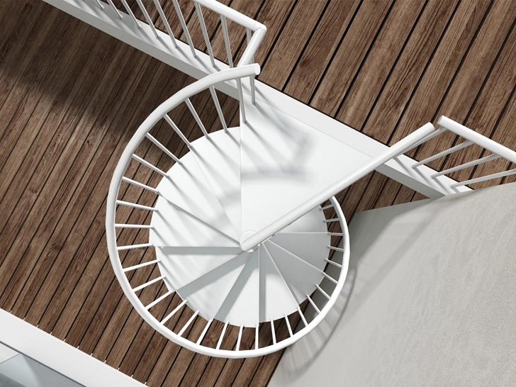 Outdoor spiral staircase designs white metal