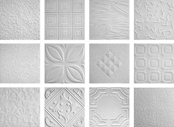 Styrofoam ceiling tiles patterns textures budget friendly ceiling design