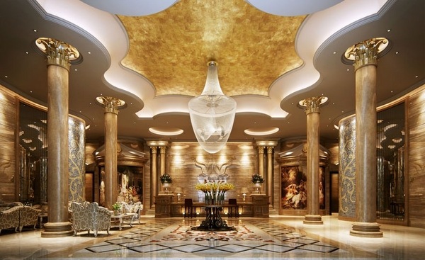 Brown Premium hotel lobby ceiling decorating ideas