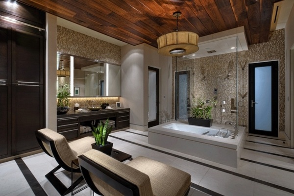  wood cladding modern bathroom 