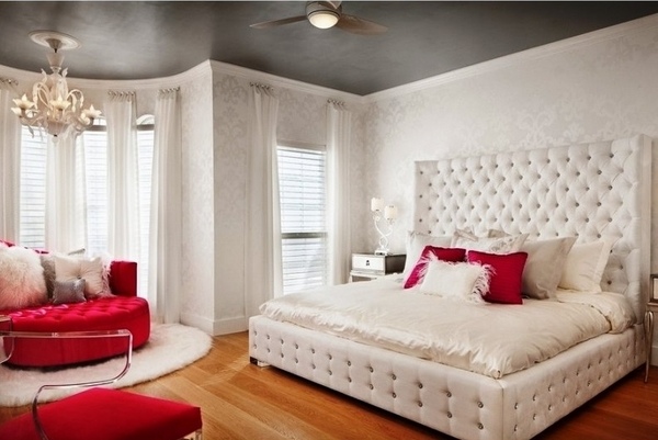 bedroom-ceiling-design-ideas-painted-ceiling-white-furnitue-red-accents