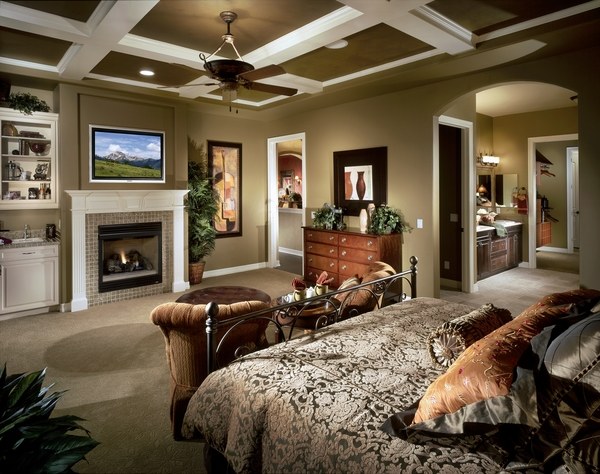 bedroom-ceiling-design-ideas-stylish-master-bedroom-ideas fireplace 