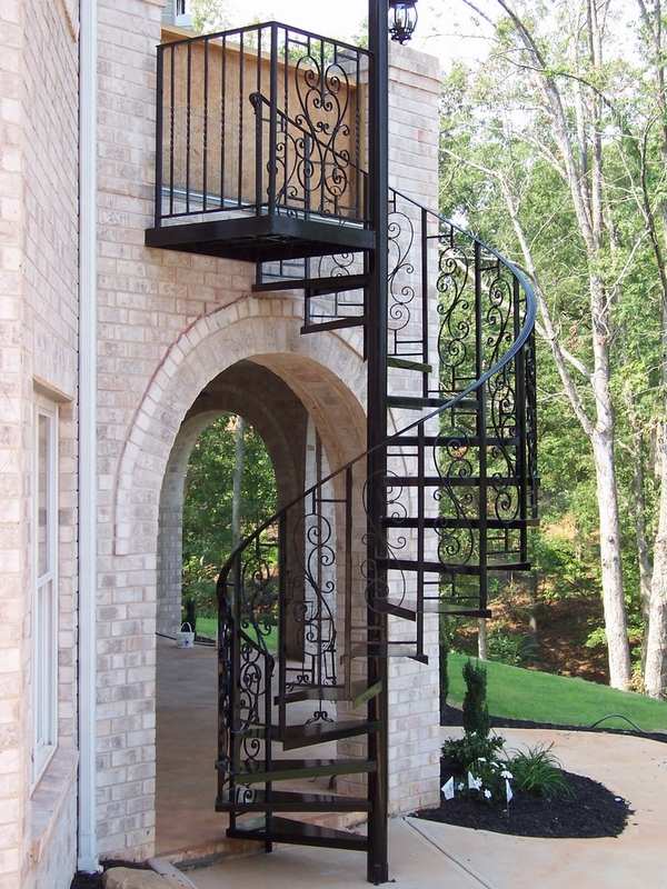 black iron outdoor spiral stairs wrought iron staircase railing 