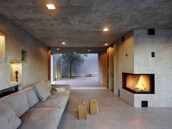 concrete  ideas living room design minimalist interior design sofa 