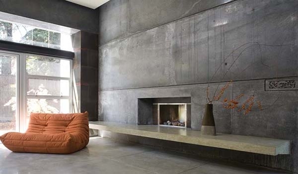 Concrete Walls In Interior Design Minimalist Living Room Design Ideas Modern Interior Fireplace 