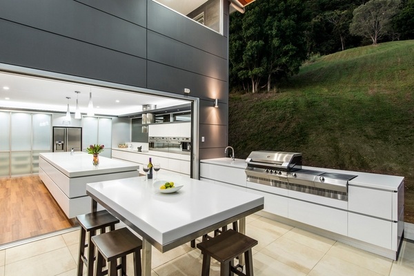 modern outdoor kitchen cabinets white minimalis