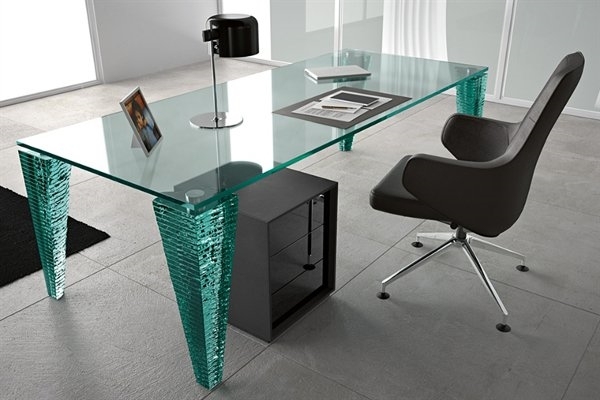 cool desk design glass top office contemporary office 