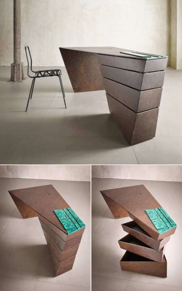 cool modern desks twisted desk