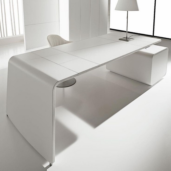 cool white office ideas minimalist desk 