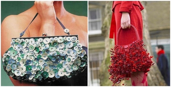 creative button craft ideas DIY hand bag decoration original DIY bag
