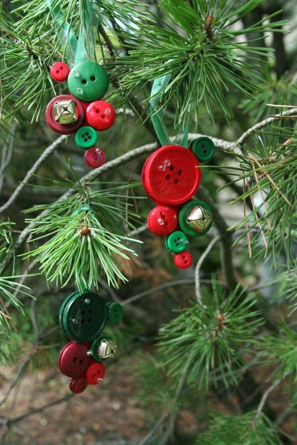 diy christmas button crafts homemade christmas ornaments