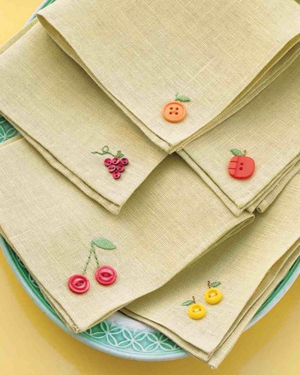 diy table napkins easy crafts with buttons table decor