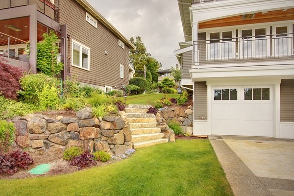 garden landscape ideas boulder retaining wall design garden