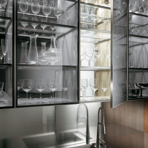  contemporary kitchens glass doors modern cabinets