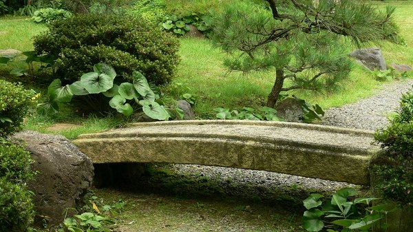 japanese landscape design stone bridge 
