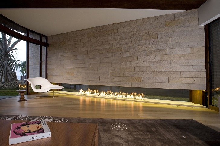 Chic Linear Fireplace Ideas Modern, Contemporary Fireplace Designs Photos