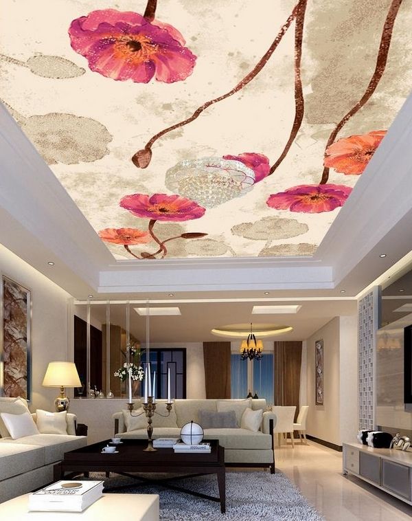 living-room-ceiling-design-ideas-pink-flowers-modern-living-room-decor