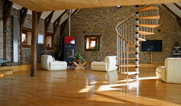 living room design natural stone wall decoration interior stone wall ideas spiral staircase