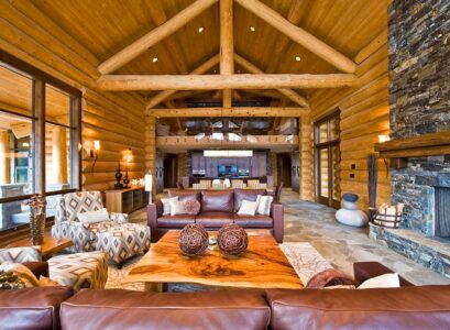log-cabin-furniture-ideas-living-room-furniture-leather-sofa-solid-wood-cooffee-table
