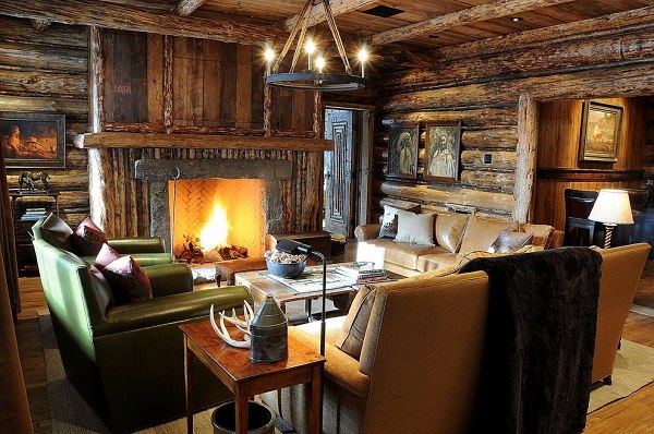 log cabin interior design ideas rustic family room furniture decor 