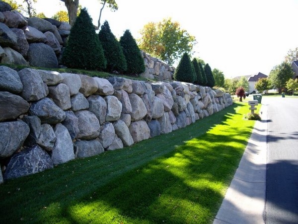  boulder retaining wall design garden landscaping