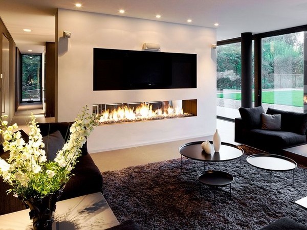 modern living room design accent wall 