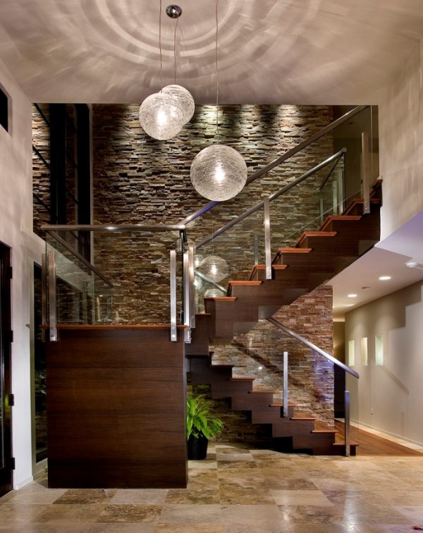 natural stone interior design contemporary house entry 