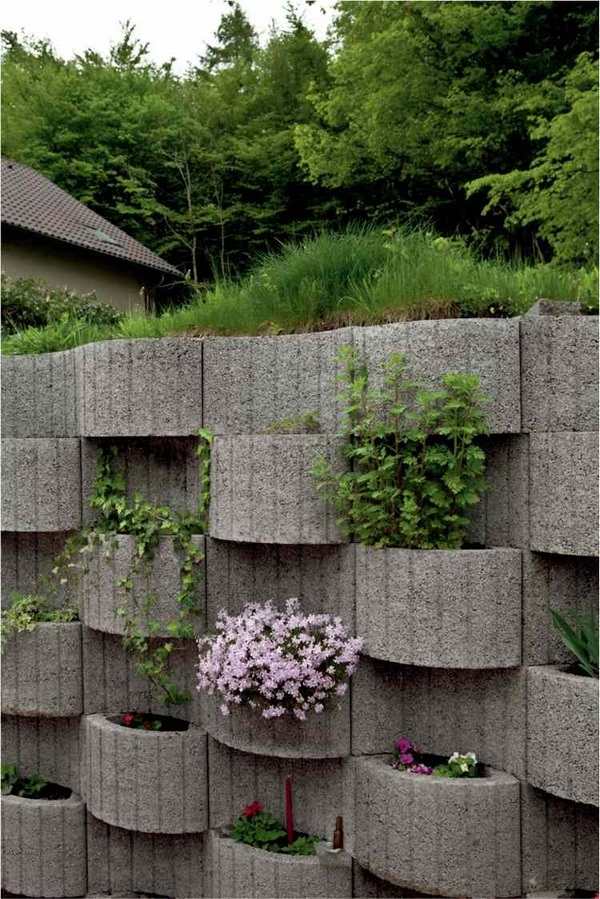 ring planting concrete retaining wall design ideas gray planters