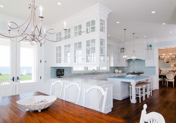 see through design open plan white kitchen 