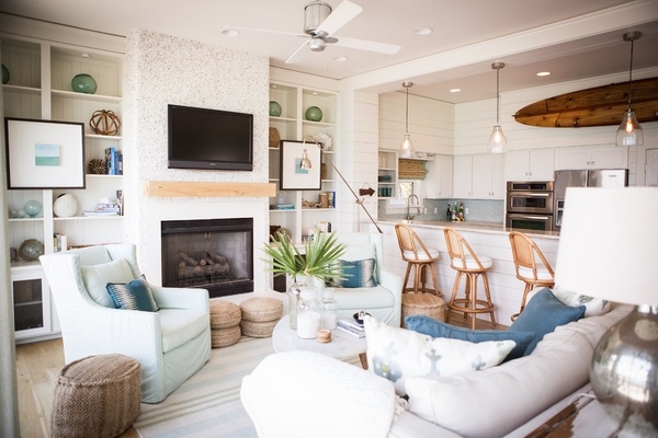 surfboard living room design ideas tropical decor