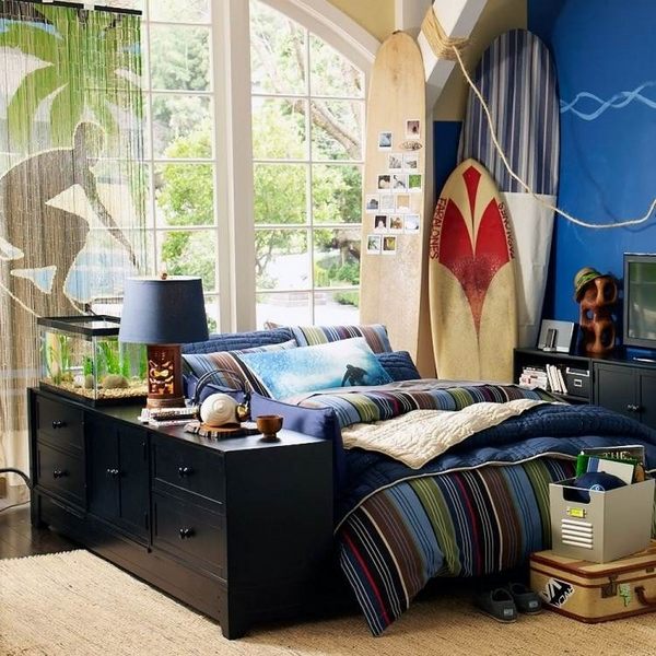 surfboard teen bedroom decorating ideas coastal