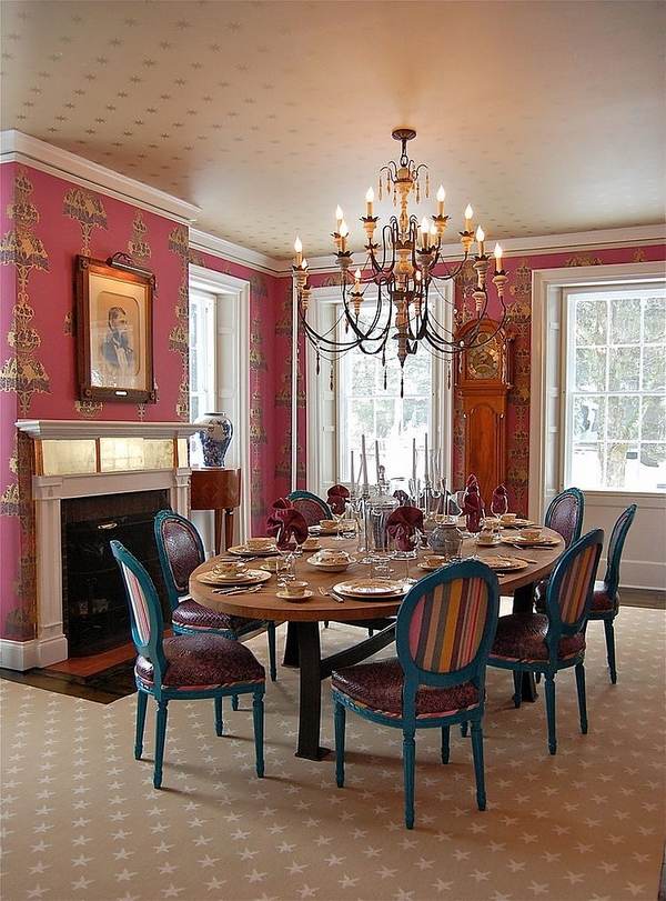 ceiling design ideas wallpaper luxurious dining room