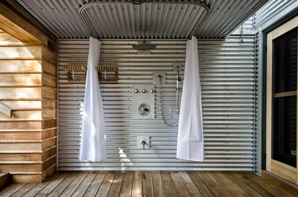 wall and ceiling industrial patio outdoor shower 