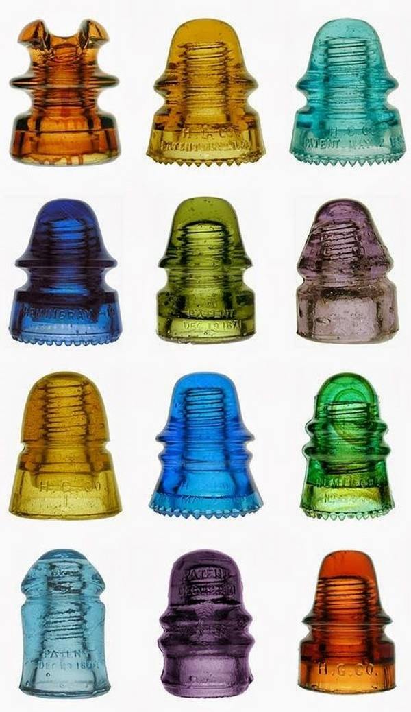 upcycling ideas glass insulators colors