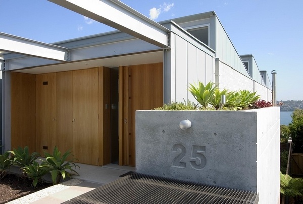 modern-house-numbers-ideas concrete planter