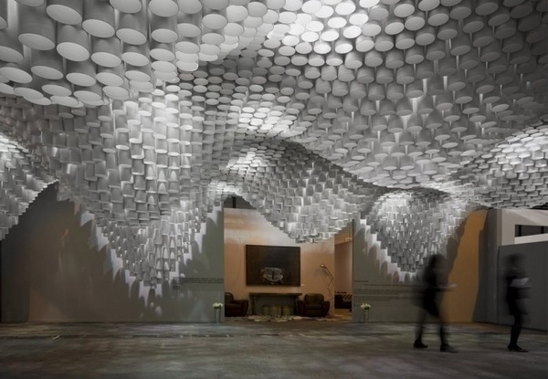 ceiling-design-ideas-unusual-materials-paper-tubes 