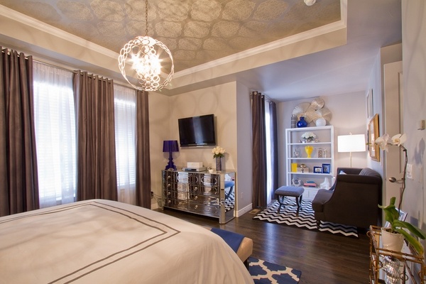 ceiling design ideas with stencils contemporary bedroom 