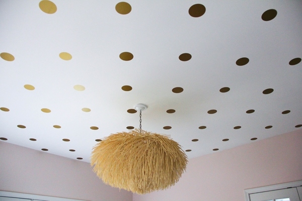 designs with stencils gold polka dots ceiling decoration 
